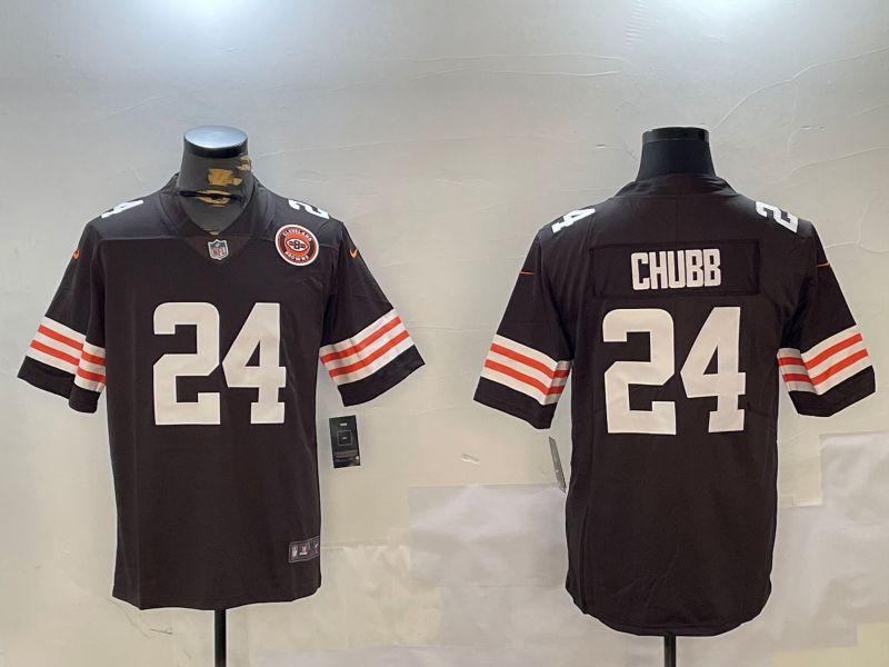 Men Cleveland Browns #24 Chubb brown Second generation 2024 Nike Limited NFL Jersey style 2->new orleans saints->NFL Jersey